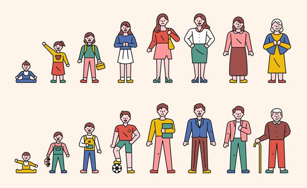 background with family, persons different ages  - Vector, Image