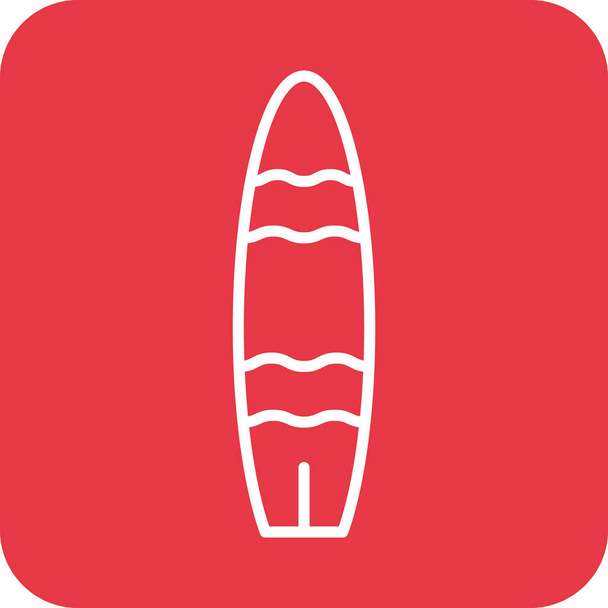 Surf board, surfing, surfing board Εικονίδιο διανυσματική εικόνα. Μπορεί να χρησιμοποιηθεί για το καλοκαίρι και τις διακοπές. Κατάλληλο για mobile apps, web apps και έντυπα μέσα. - Διάνυσμα, εικόνα