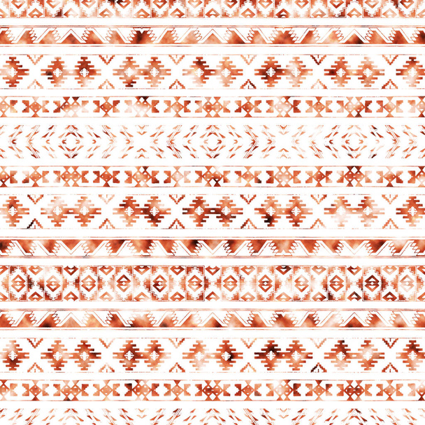 Patrón kilim ikat geométrico con textura grunge - Foto, Imagen