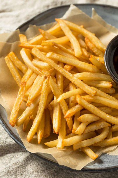 Homemade Malt Vinegar French Fries with Sea Salt - 写真・画像