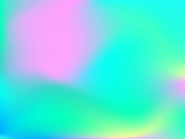 Fundo holográfico. Malha lisa brilhante borrada padrão futurista em rosa, azul, cores verdes. Vetor de anúncios na moda. Gradiente intensivo do espectro holográfico para produtos impressos, cobre. - Vetor, Imagem