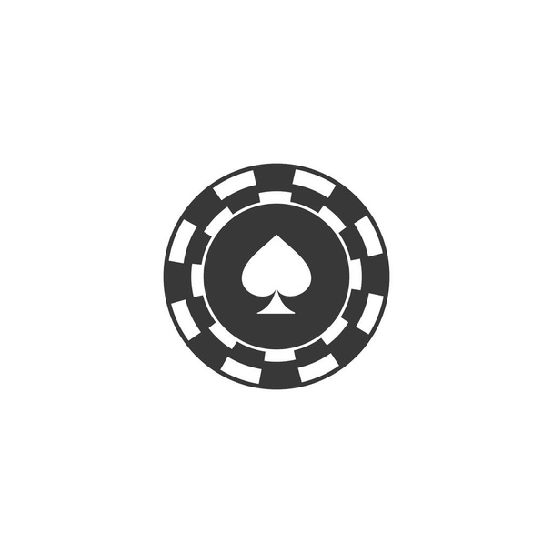 Vetor de ícone de chip de espadas, sinal plano preenchido, pictograma sólido isolado em branco. Símbolo da microplaqueta do casino, logotipo  - Vetor, Imagem