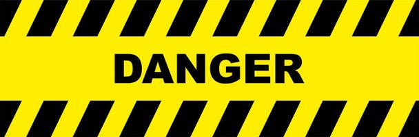 danger sign on yellow background - Vector, Image