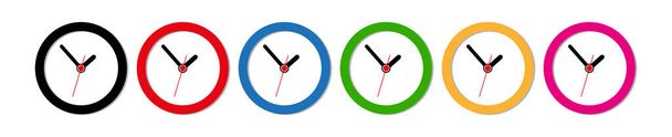Colorful round wall clocks set. - Vector, Image