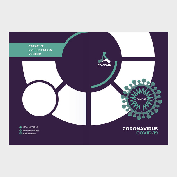Coronavirus vektörü hakkında bir kitapçığın kapağı tasarımı - Vektör, Görsel