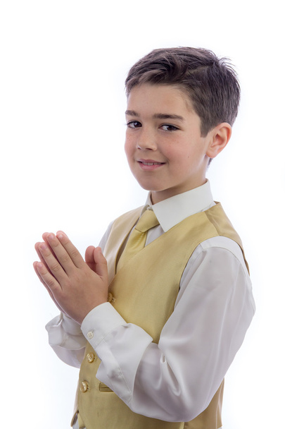 Young boy praying in his First Communion - Photo, Image