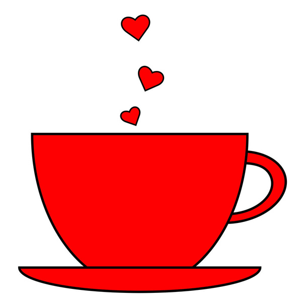 punainen kuppi kahvia sydämet - Valokuva, kuva