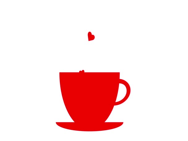 piros csésze kávé szívvel - Felvétel, videó