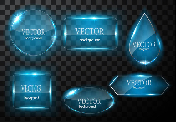 Glass vector button plane. Easy editable background - ベクター画像