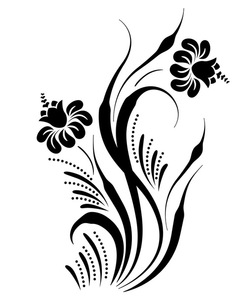 Swirl design floral element - Vector, imagen