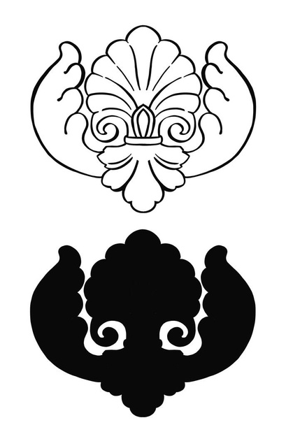 Black vintage baroque ornament, corner. Retro pattern antique style acanthus. - Vector, Image