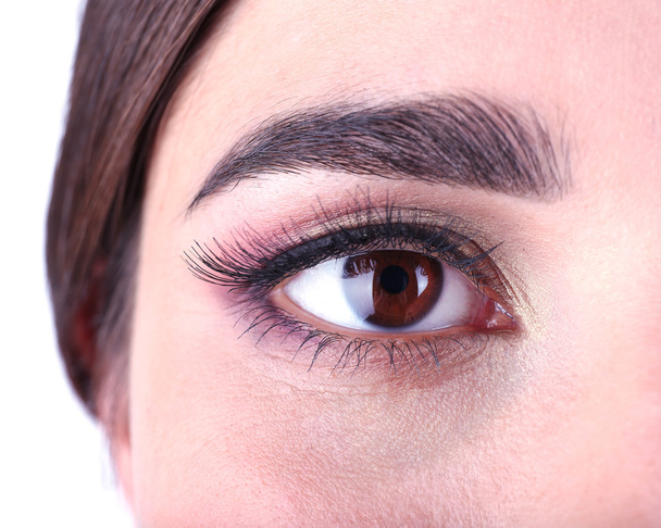 Beautiful female eye with bright make-up close up - Foto, Bild