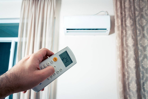 Air conditioning unit closeup at home - Photo, Image