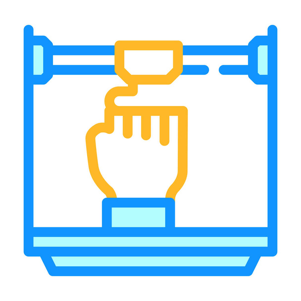 prostheses 3d printing color icon vector illustration - Vector, Image