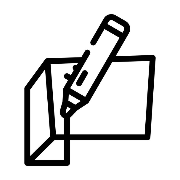 3d penna linea icona vettoriale illustrazione piatta - Vettoriali, immagini