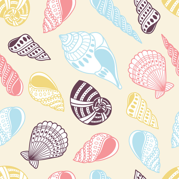 Shells seamless pattern - Вектор,изображение