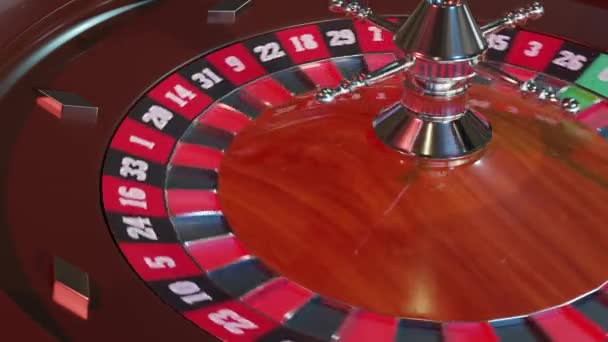 Casino roulette wiel draaien. 3D-animatie. - Video