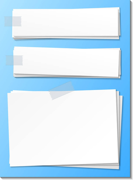 Lege sjabloon papier nota stok met tape illustratie - Vector, afbeelding