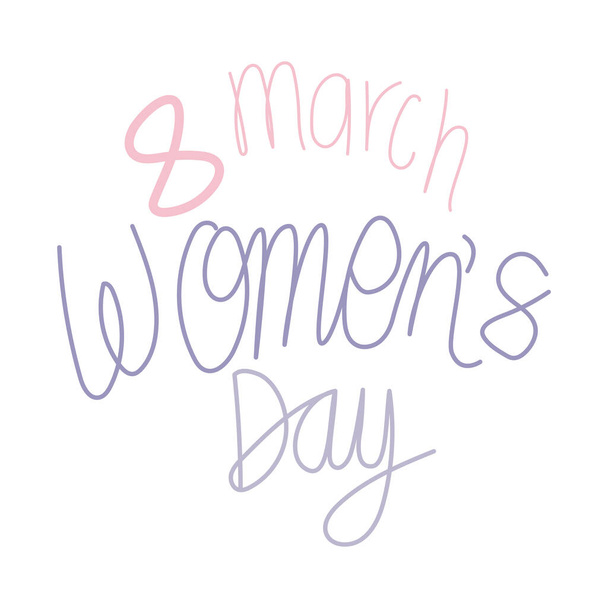 8 március nők nap felirat fehér háttér - Vektor, kép