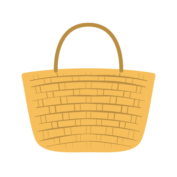 cesta de picnic con un fondo blanco - Vector, imagen