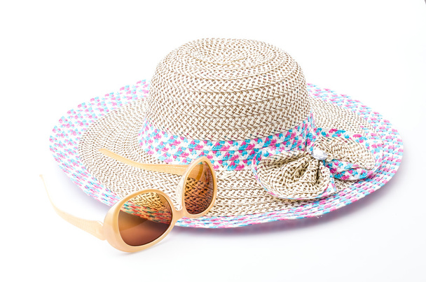 Sombrero de playa aislado fondo blanco
 - Foto, Imagen