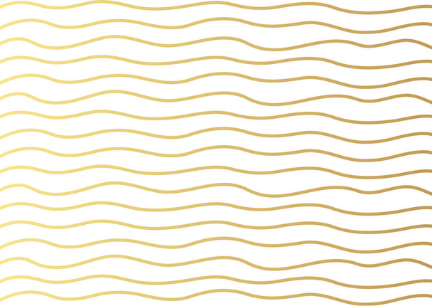 Золотая линия с нарисованными вручную линиями. Золотой волнистый полосатый, абстрактный фон, векторная иллюстрация - Вектор,изображение