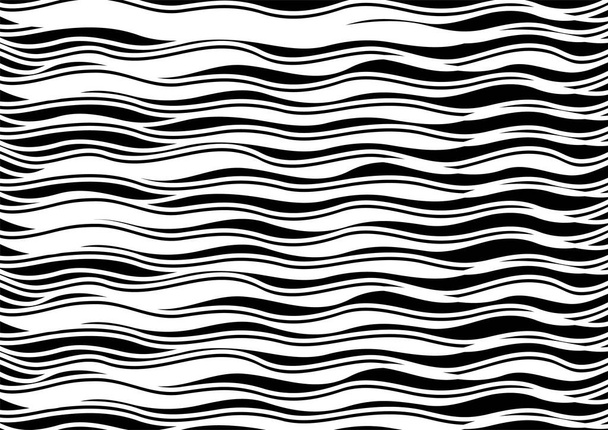 Line pattern with hand drawn lines. wavy striped, Abstract background, vector illustration - Vector, Image