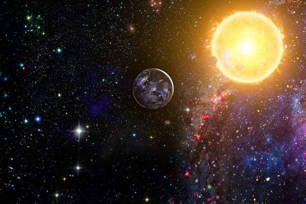 Νύχτα έναστρο ουρανό με αστέρια. Αφηρημένος αστρονομικός γαλαξίας Στοιχεία αυτής της εικόνας που παρέχονται από τη NASA. - Φωτογραφία, εικόνα
