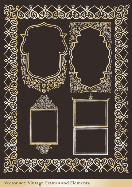 Vintage background vector frame for book or card - Διάνυσμα, εικόνα