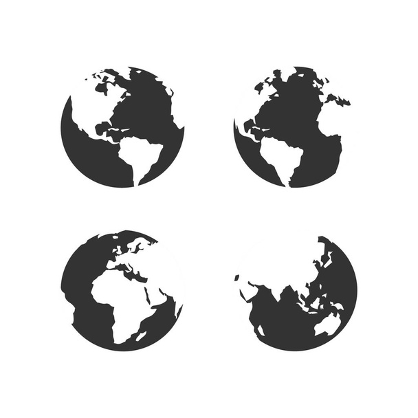 Set Earth Icon Symbol Vektor - Vektor, Bild