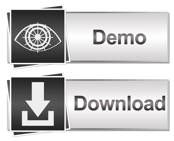 demo download knoppen zwart - Foto, afbeelding