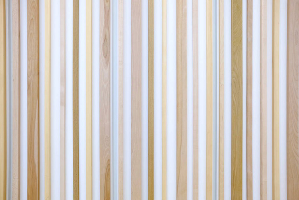 Wooden Strips Wall Texture Background. - 写真・画像