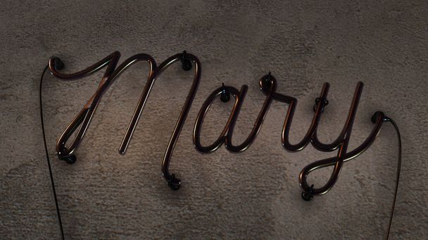 Éteint néon signe orthographiant le nom Mary - Photo, image