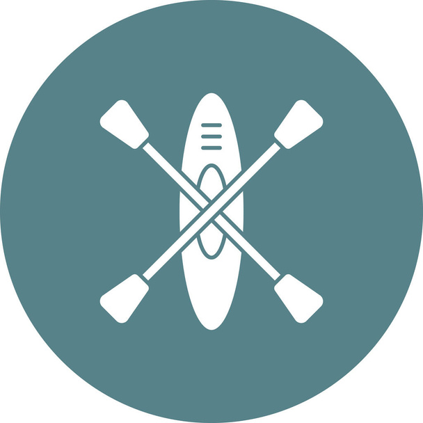 Boot, Kajak, Sup Paddle Icon Vektor Image. Kann für Sommer & Ferien verwendet werden. Geeignet für mobile Apps, Web-Apps und Printmedien. - Vektor, Bild