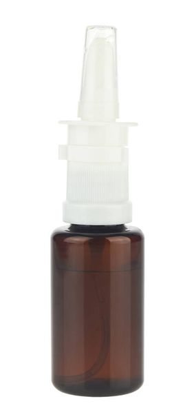 Frasco de aerossol com medicamento isolado num fundo branco close-up. - Foto, Imagem
