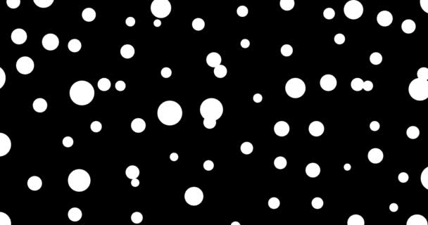 Een achtergrond die verandert van effen zwart naar effen zwart door een reeks toenemende witte stippen - Video