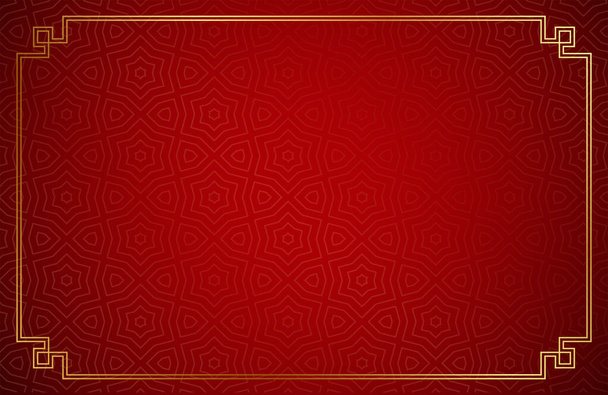 červené pozadí a zlaté rámečky oken pro text. Šťastný čínský nový rok - Vektor, obrázek
