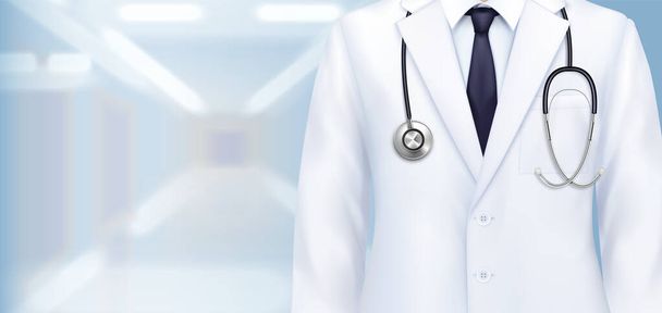 Doctors Uniform Realistic Background - Vector, Image