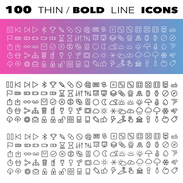 Thin Line Icons set - Vector, Image