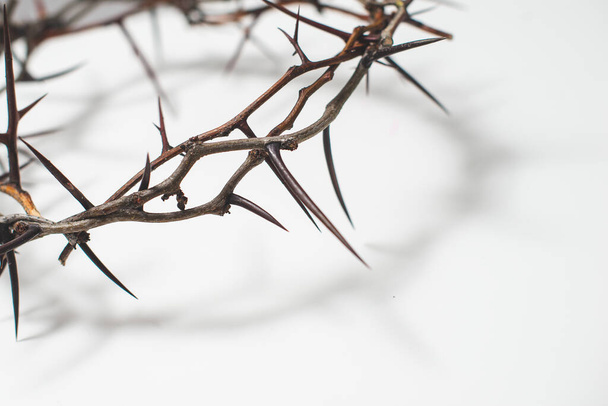 Corona de espinas Jesucristo aislado en blanco - Foto, Imagen