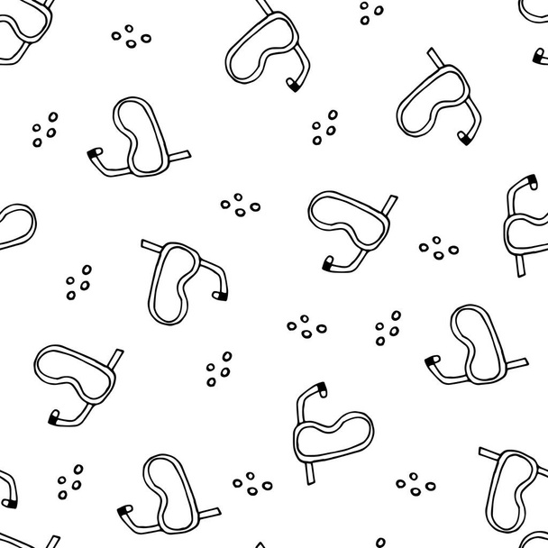 Doodle ladybug seamless pattern. hand drawn background. Vector illustration - ベクター画像