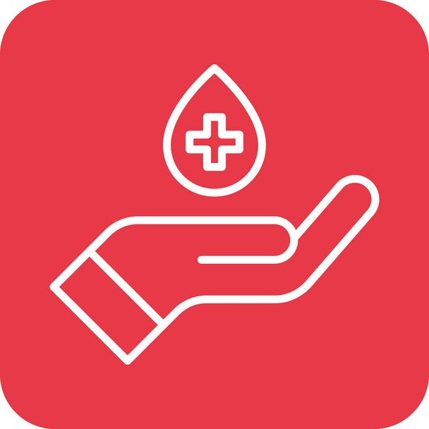Векторное изображение иконы донорства крови. Может использоваться для медицинских целей. Подходит для мобильных приложений, веб-приложений и печатных СМИ. - Вектор,изображение