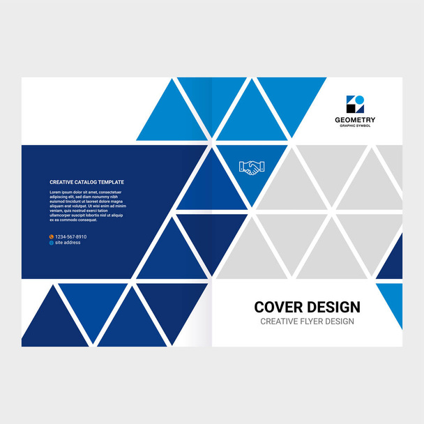 Conception de couverture de catalogue, livret, dépliant, composition créative de triangles, vecteur de fond rouge - Vecteur, image