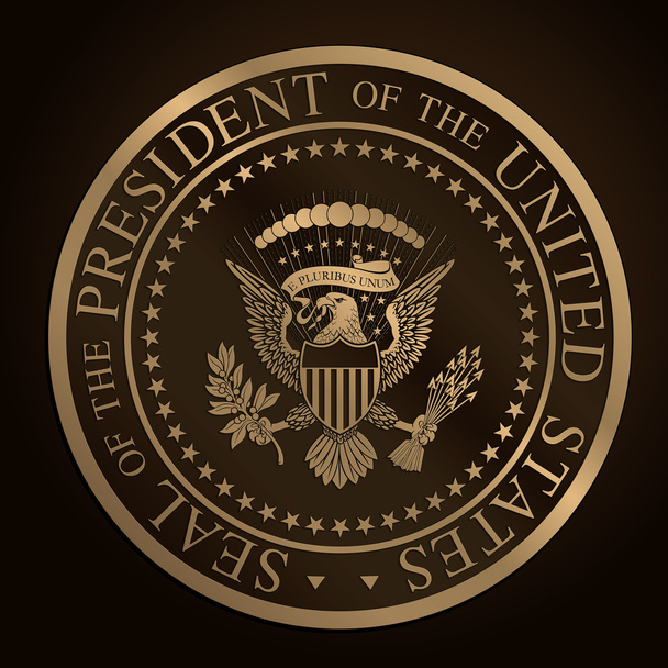 US Golden Presidential Seal Emboss - Vector, Image