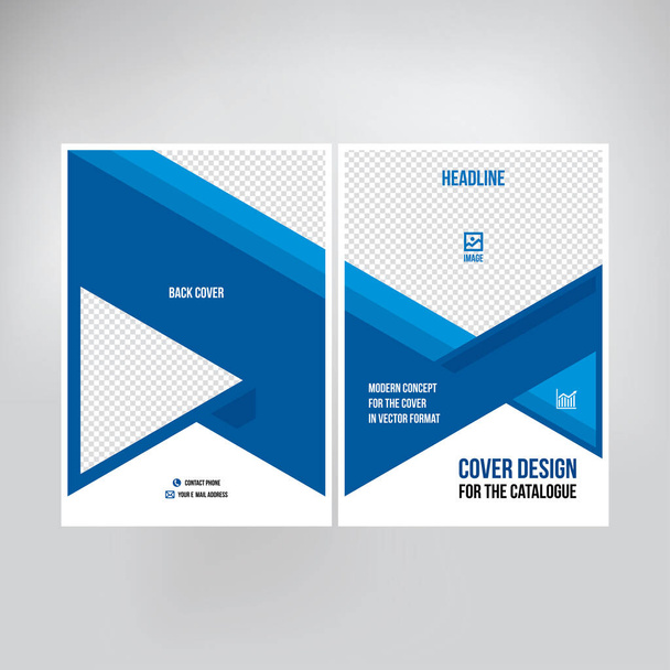 Gestaltung von Katalogcover, Booklet, Flyer, kreative Komposition von Dreiecken, roter Hintergrundvektor - Vektor, Bild