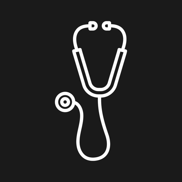 Stethoscope ikon vektor kép. Használható orvosi célra. Mobilalkalmazásokhoz, webes alkalmazásokhoz és nyomtatott médiához alkalmas. - Vektor, kép