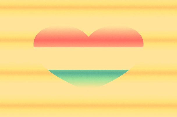Bandera abstracta de Luxemburgo en forma de corazón grunge. Fondo pastel. Granos. - Foto, imagen