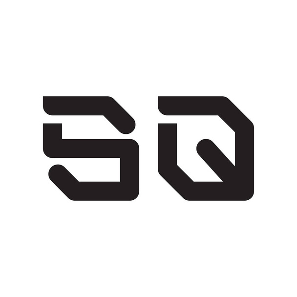 sq eerste letter vector logo pictogram - Vector, afbeelding