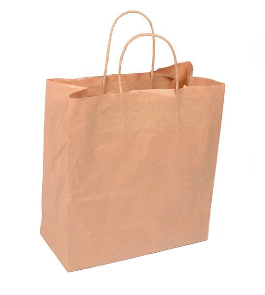 kraft paper bag. eco-friendly packaging concept. copy space. mockup - Fotoğraf, Görsel