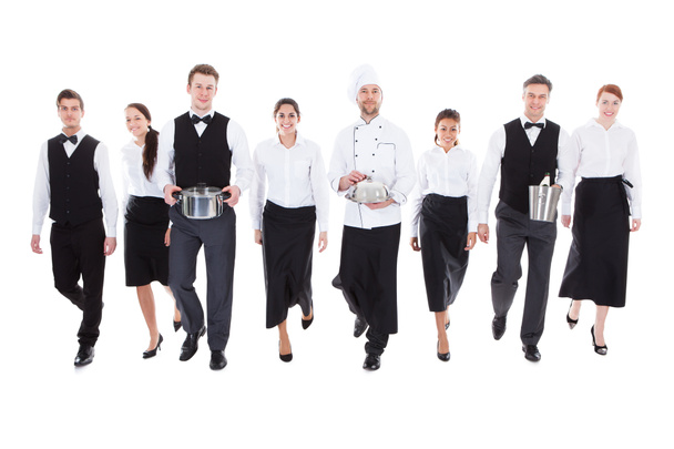Large group of waiters and waitresses - 写真・画像